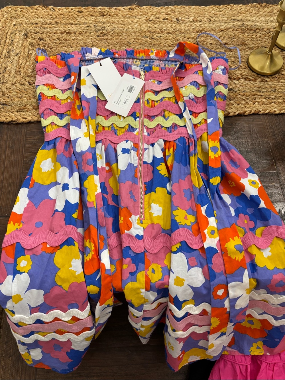 Women’s Floral Ric Rac Sundress - Multicolor - Picture 3 of 4